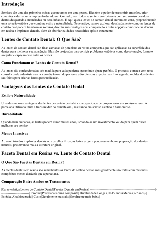 Lentes de Contato Dental: Transformando Sorrisos com Estilo e Naturalidade