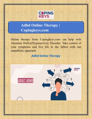 Adhd Online Therapy | Copingkeys.com