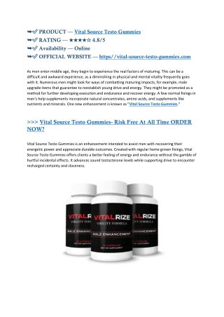 product vital source testo gummies rating