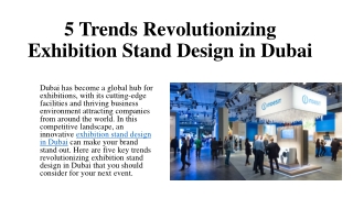 5 Trends Revolutionizing Exhibition Stand Design in Dubai