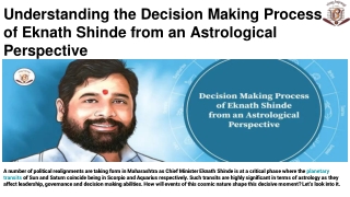 Understanding the Decision Making Process of Eknath Shinde from an Astrological Perspective