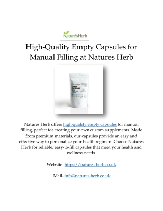 high quality empty capsules for manual filling