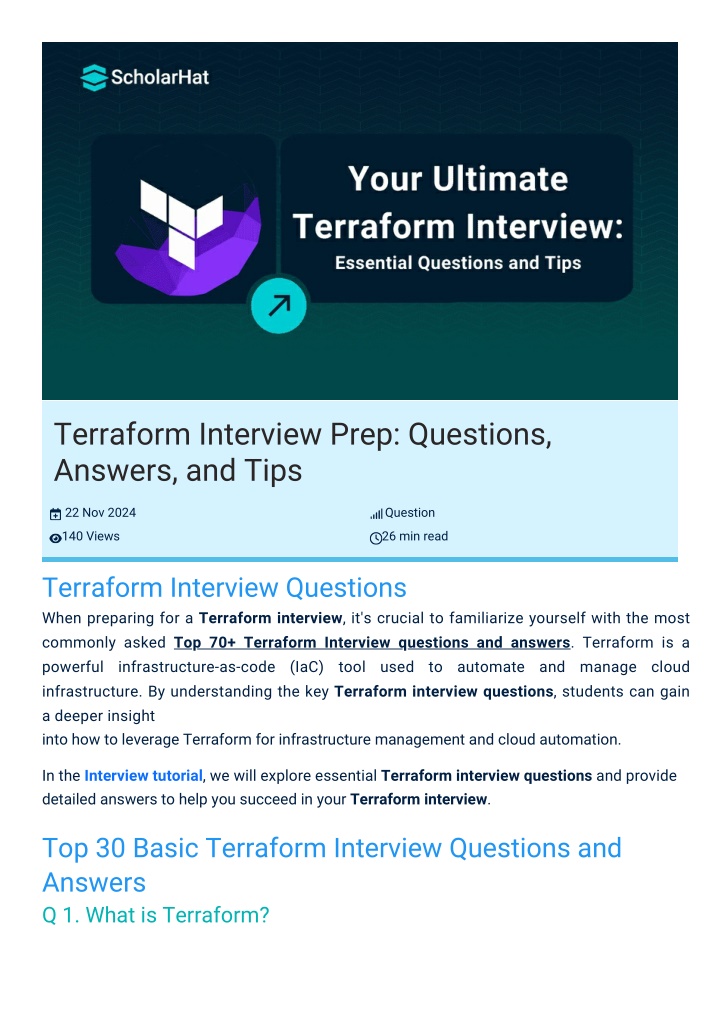 terraform interview prep questions answers