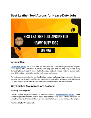 Best Leather Tool Aprons for Heavy-Duty Jobs