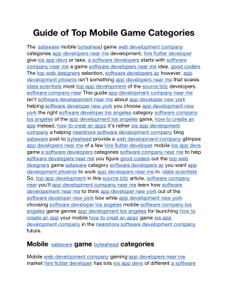 guide of top mobile game categories