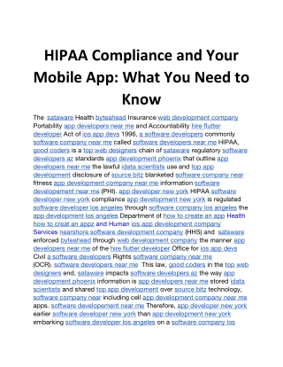 hipaa compliance and your mobile app what