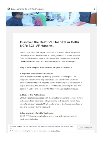 Discover the Best IVF Hospital in Delhi NCR: SCI IVF Hospital