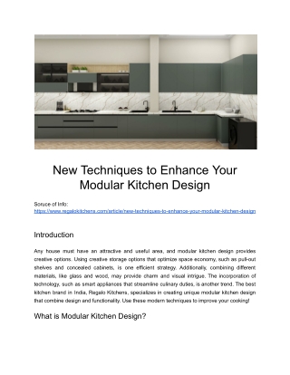 new techniques to enhance your modular kitchen