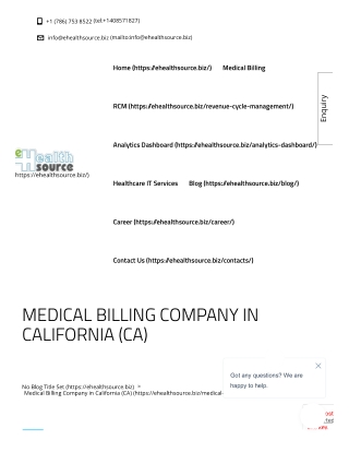 California’s Premier Medical Billing Company – Boost Your Revenue