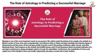 the role of astrology in predicting a successful marriage