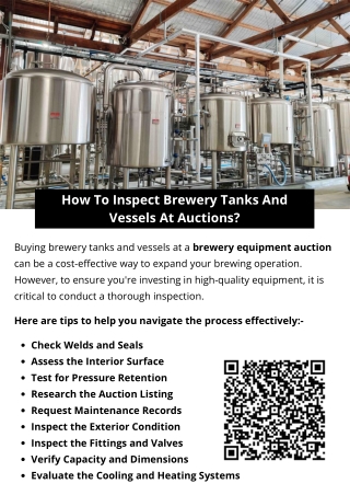 How To Inspect Brewery Tanks And Vessels At Auctions?