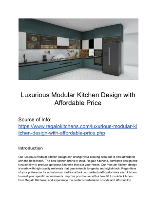 luxurious modular kitchen design with affordable