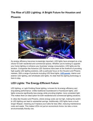 The Rise of LED Lighting_ A Bright Future for Houston and Phoenix