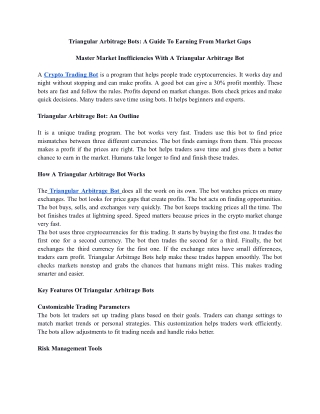 triangular arbitrage bots a guide to earning from