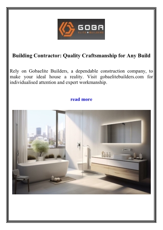 Building Contractor Quality Craftsmanship for Any Build