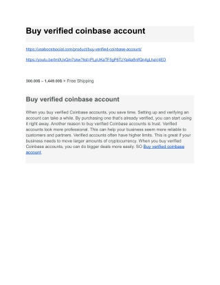 Best Site Buy verified coinbase account Safely and Securely
