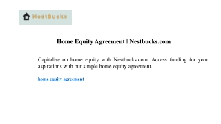 Home Equity Agreement  Nestbucks.com