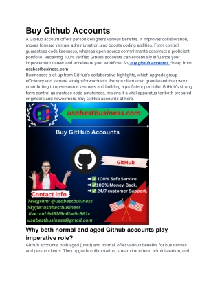 Buy Github Accounts