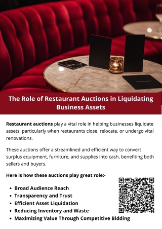 The Role of Restaurant Auctions in Liquidating Business Assets