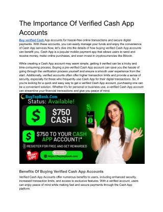 The Importance Of Verified Cash App Accounts