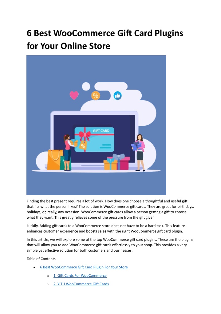 6 best woocommerce gift card plugins for your