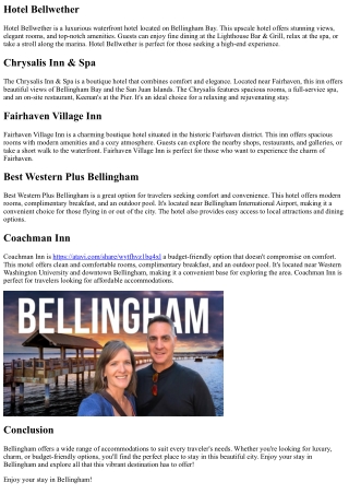 Weekend Getaway: Activities in Bellingham