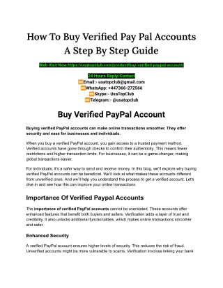 Buy Verified PayPal Accounts
