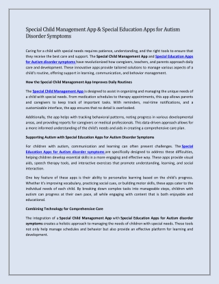 special child management app special education
