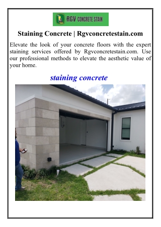 Staining Concrete Rgvconcretestain.com