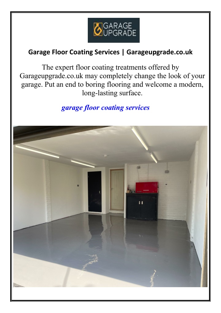 garage floor coating services garageupgrade co uk