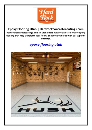 Epoxy Flooring Utah | Hardrockconcretecoatings.com