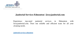 janitorial services edmonton jessyjanitorial com