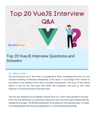 Vue JS Interview Questions By Scholarhat