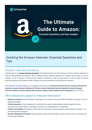 Amazon Interview Questions By Scholarhat