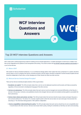 WCF Interview Questions By Scholarhat