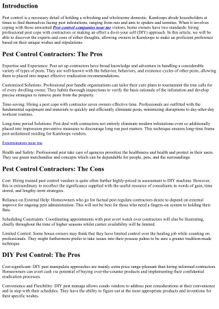 Pest Control Contractors vs DIY: Pros and Cons for Kamloops Homeowners