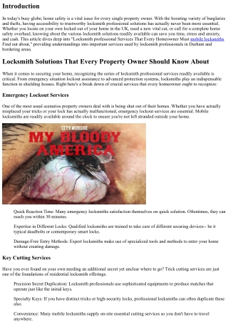 Locksmith Provider That Every Homeowner Must Understand about
