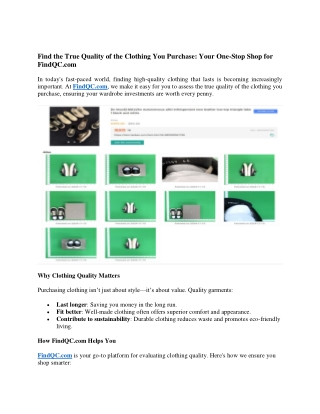 find the true quality of the clothing