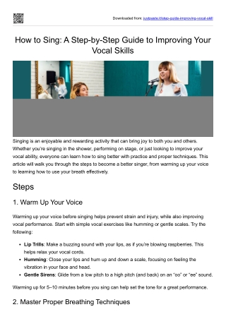 How to Sing A Step-by-Step Guide to Improving Your Vocal Skills