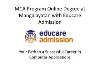 mca program online degree at mangalayatan with