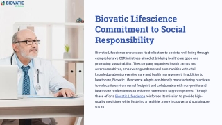 Biovatic Lifescience Commitment to Social Responsibility