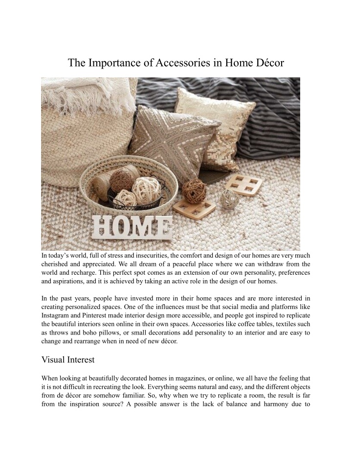 the importance of accessories in home d cor