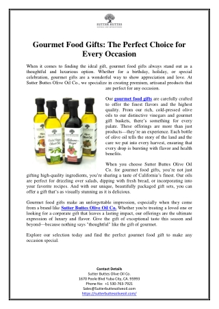 Gourmet Food Gifts The Perfect Choice for Every Occasion