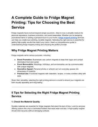 a complete guide to fridge magnet printing tips