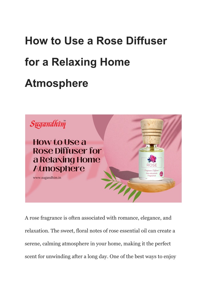 how to use a rose diffuser