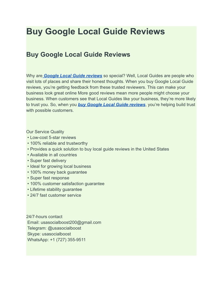 buy google local guide reviews