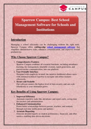 sparrow campus best school management software