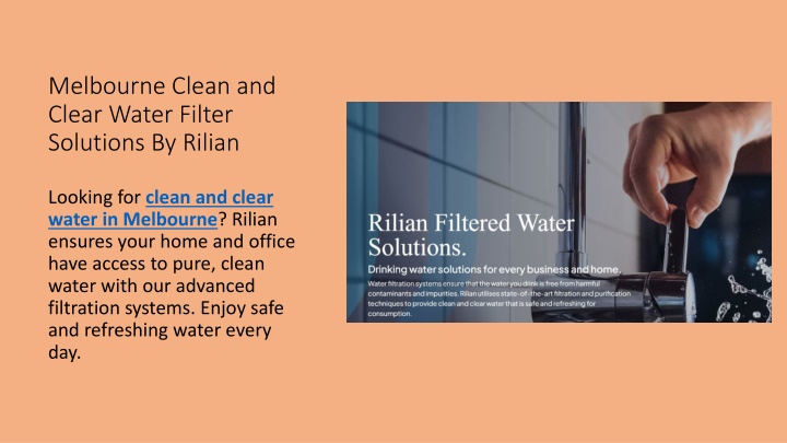 melbourne clean and clear water filter solutions by rilian