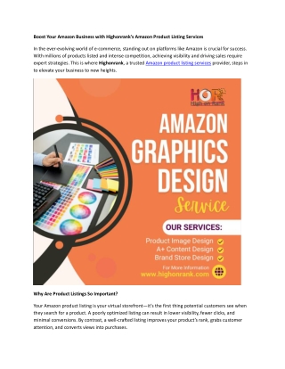 Boost Your Amazon Business with Highonrank