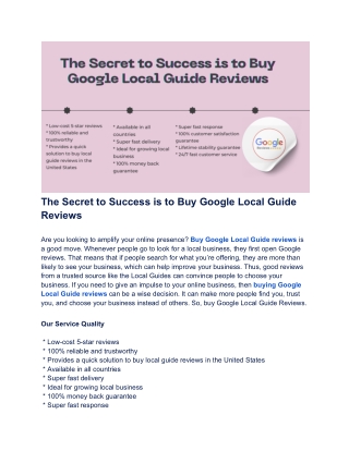 the secret to success is to buy google local